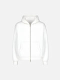 ROSHAN'S WHITE ZIP UP HOODIE
