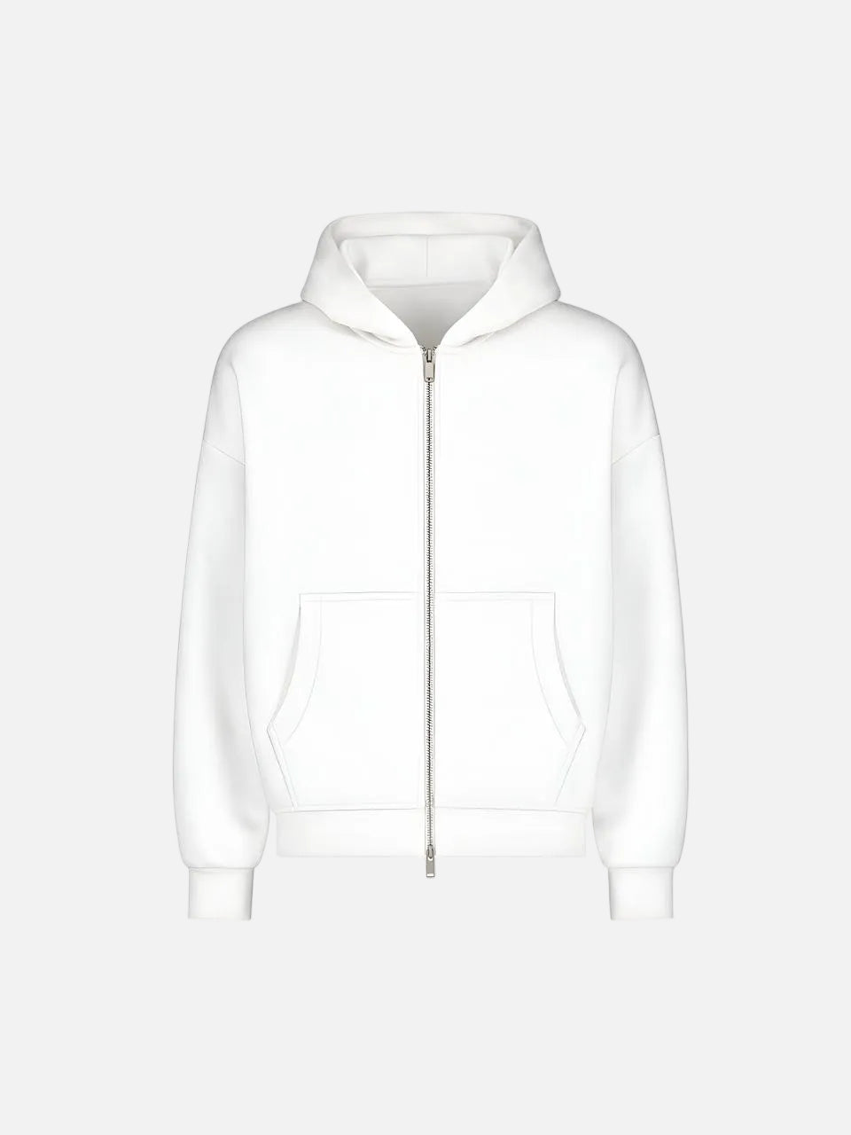 ROSHAN'S WHITE ZIP UP HOODIE